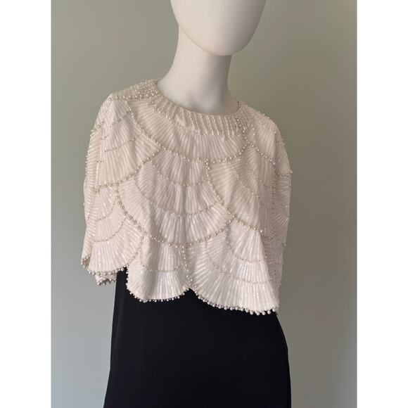 REBA EMBELLISHED CAPE OVERLAY GOWN. Size 8 - Picture 6 of 11